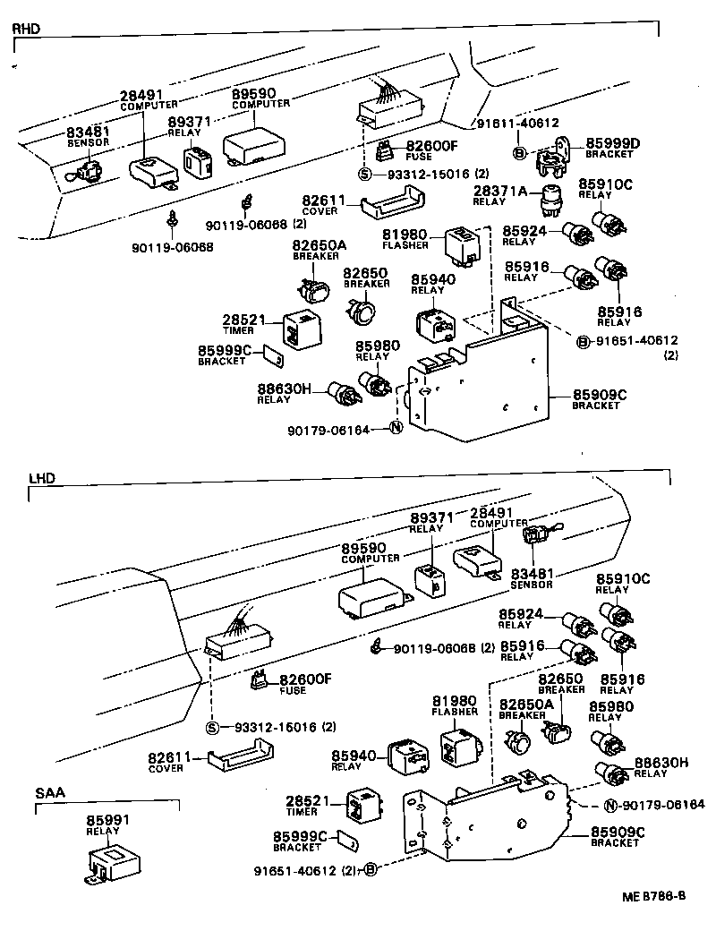 28610-17040 RELAY ASSY, GLOW PLUG product image