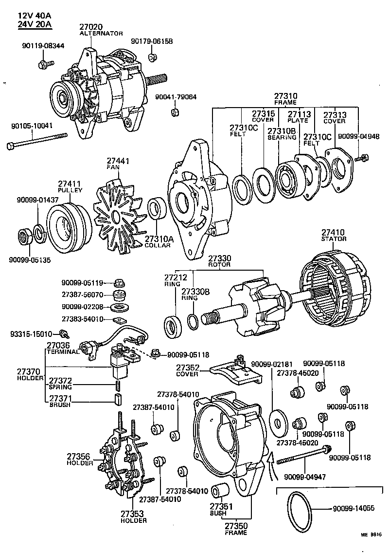 27020-68010 ALTERNATOR ASSY product image