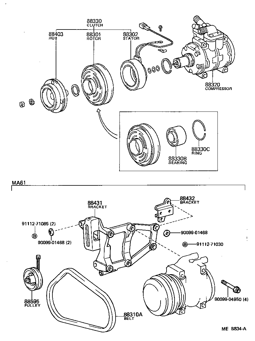 88434-20150 BRACKET, COMPRESSOR MOUNTING, NO.2 product image
