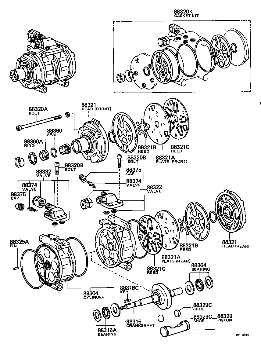 88434-20150 BRACKET, COMPRESSOR MOUNTING, NO.2 product image