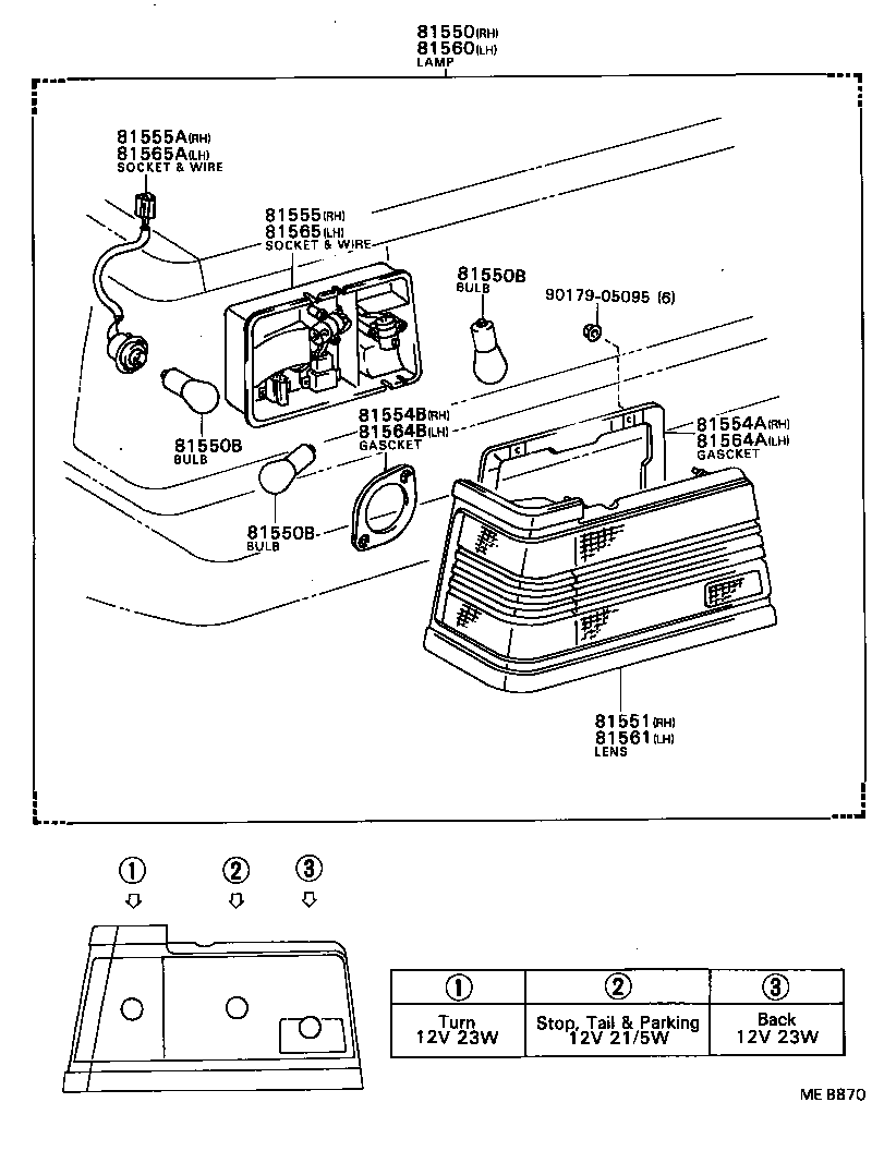 81550-80228 LAMP ASSY, REAR COMBINATION, RH product image
