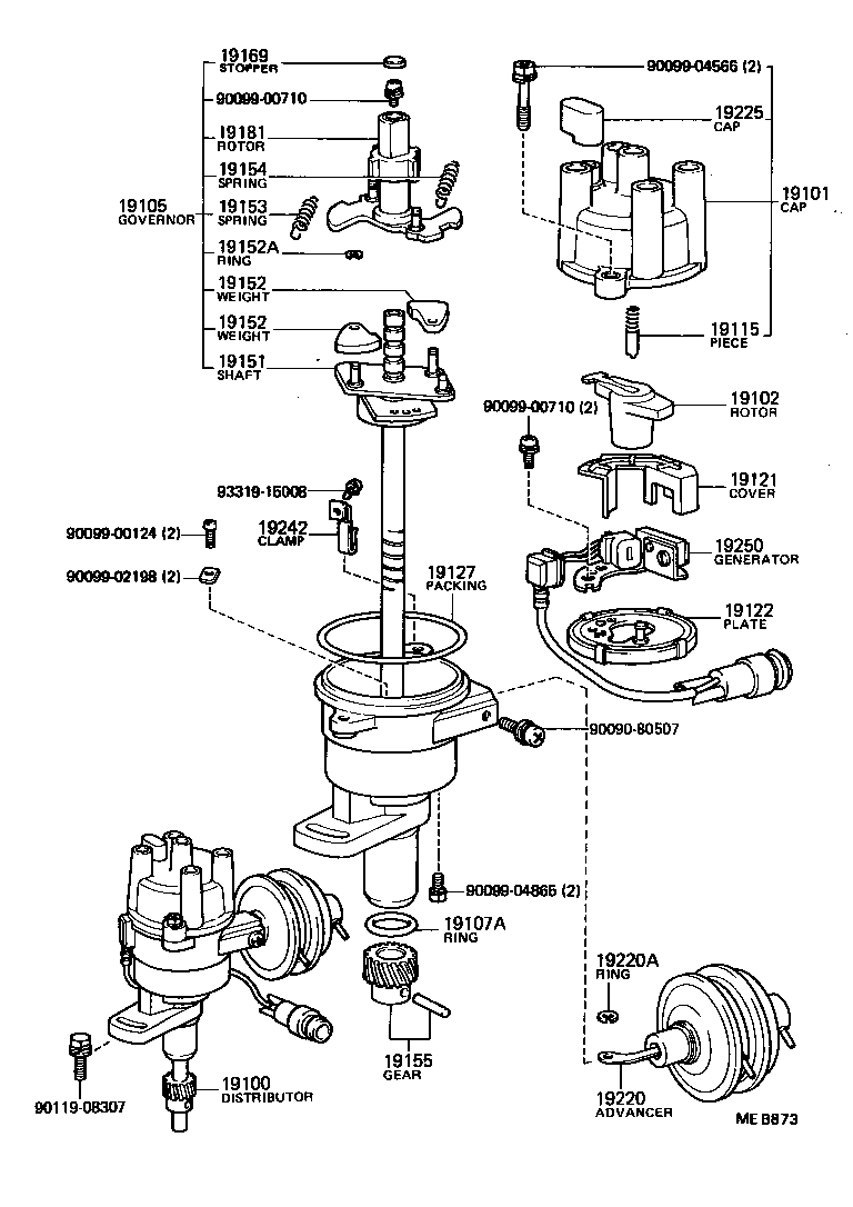 19102-70010 ROTOR SUB-ASSY, DISTRIBUTOR product image