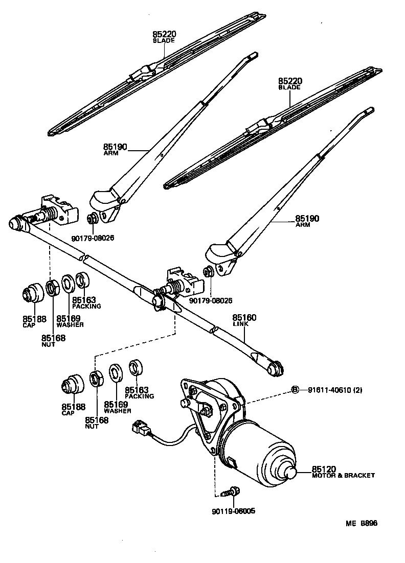85190-90D00 ARM ASSY, WINDSHIELD WIPER product image