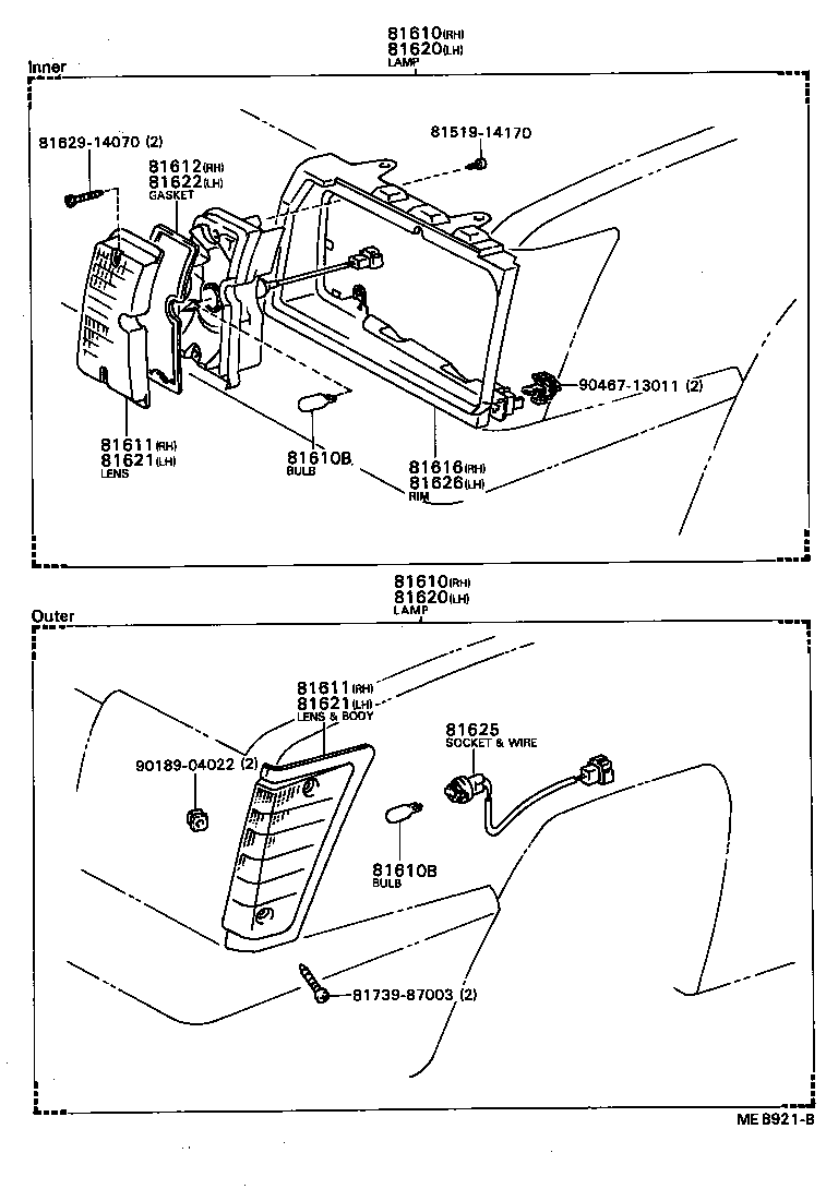 Toyota 81610-16140 LAMP ASSY, PARKING & CLEARANCE, RH