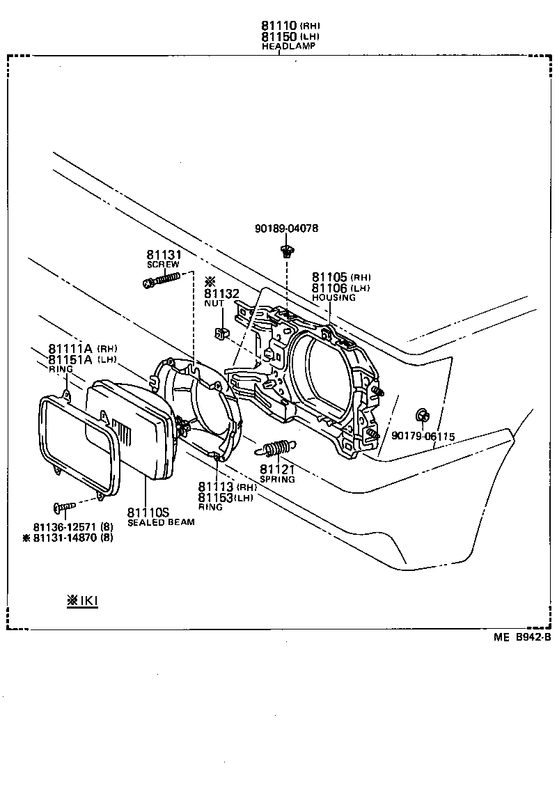 Toyota 90981-04020 SEALED BEAM UNIT, NO.1
