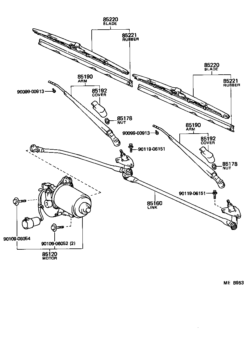 85160-16141 LINK ASSY, WINDSHIELD WIPER product image