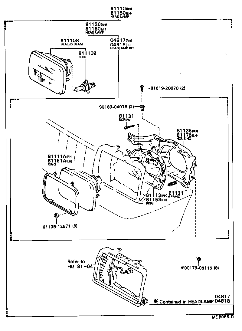 81150-80418 HEADLAMP ASSY, LH product image