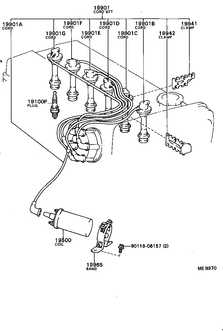 90999-99084 CORD SET, COIL & SPARK, W/RESISTIVE product image