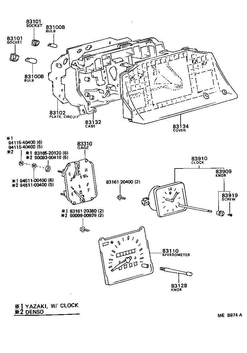 Toyota 83109-28010 BULB, COMBINATION METER, NO.1