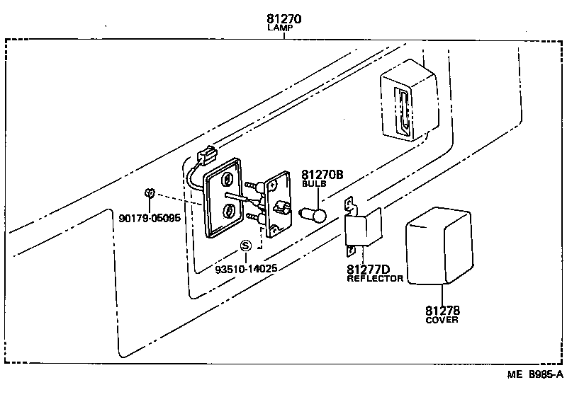 81270-19425 LAMP ASSY, LICENSE PLATE product image