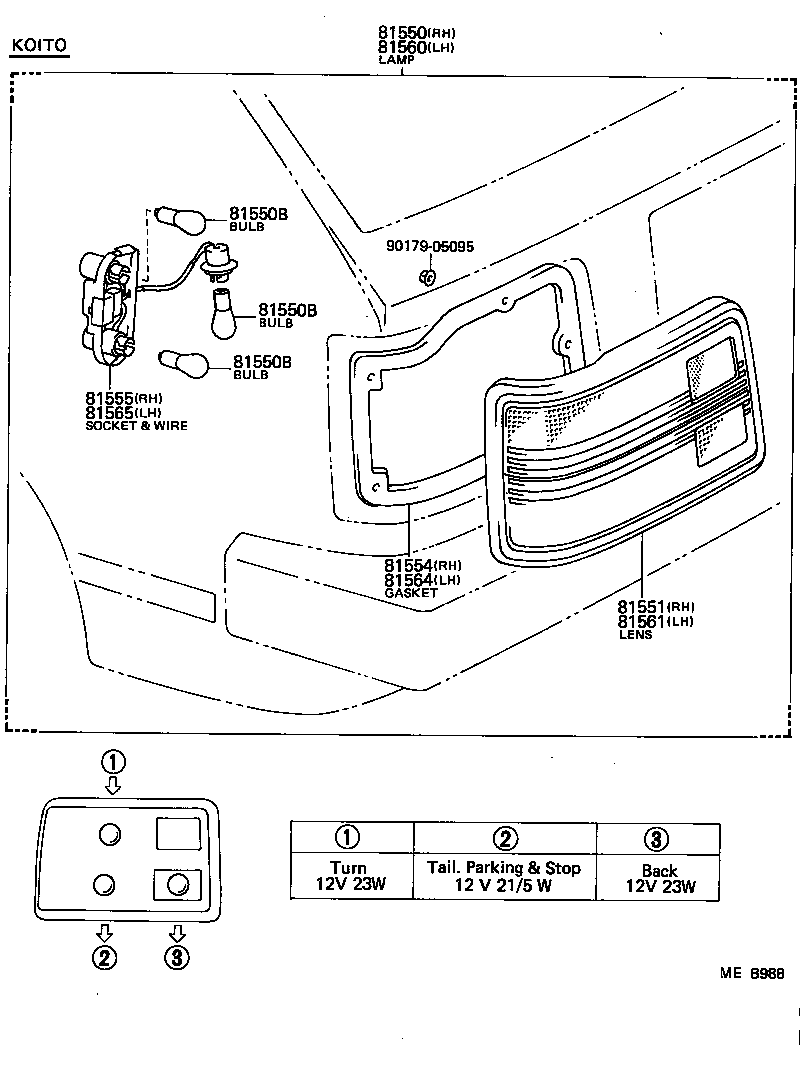 81551-10160 LENS, REAR COMBINATION LAMP, RH product image