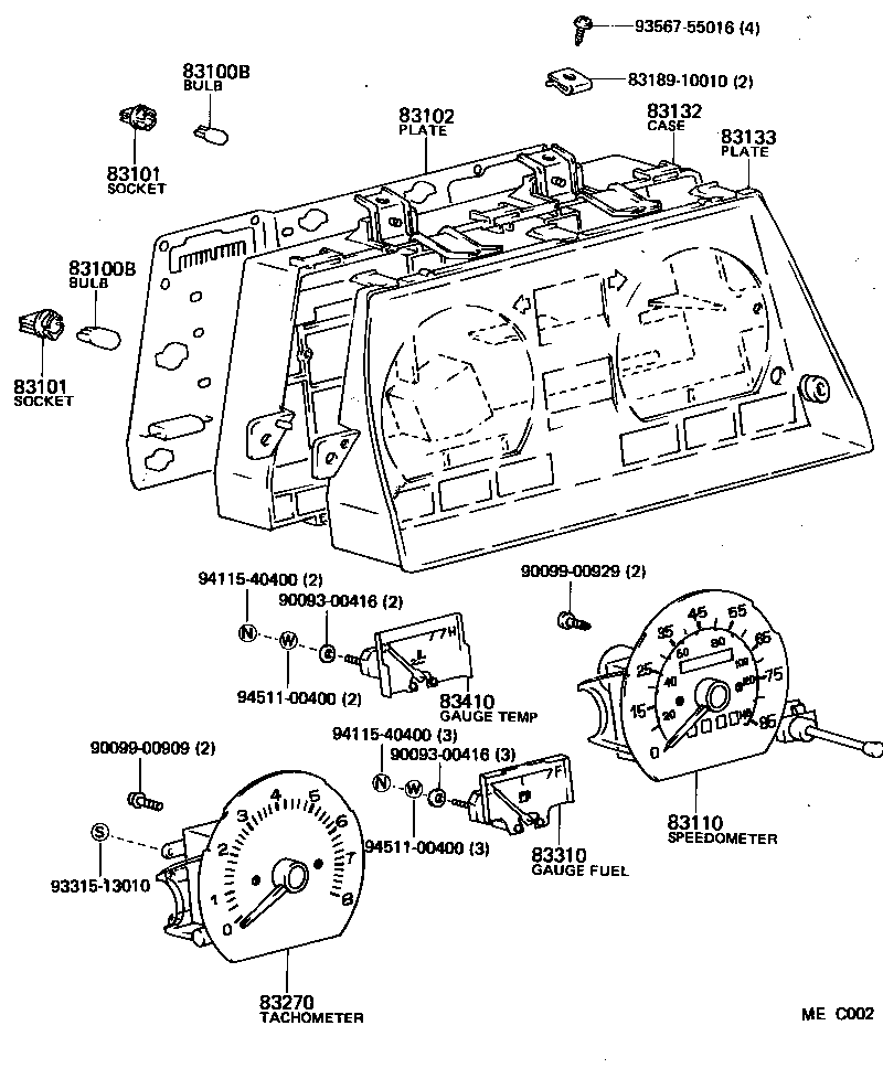 83133-10170 COVER, COMBINATION METER, NO.1 product image