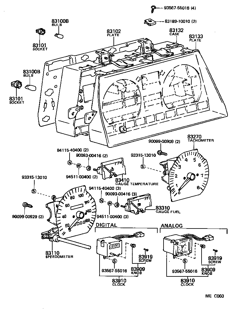 83132-10130 CASE, COMBINATION METER product image