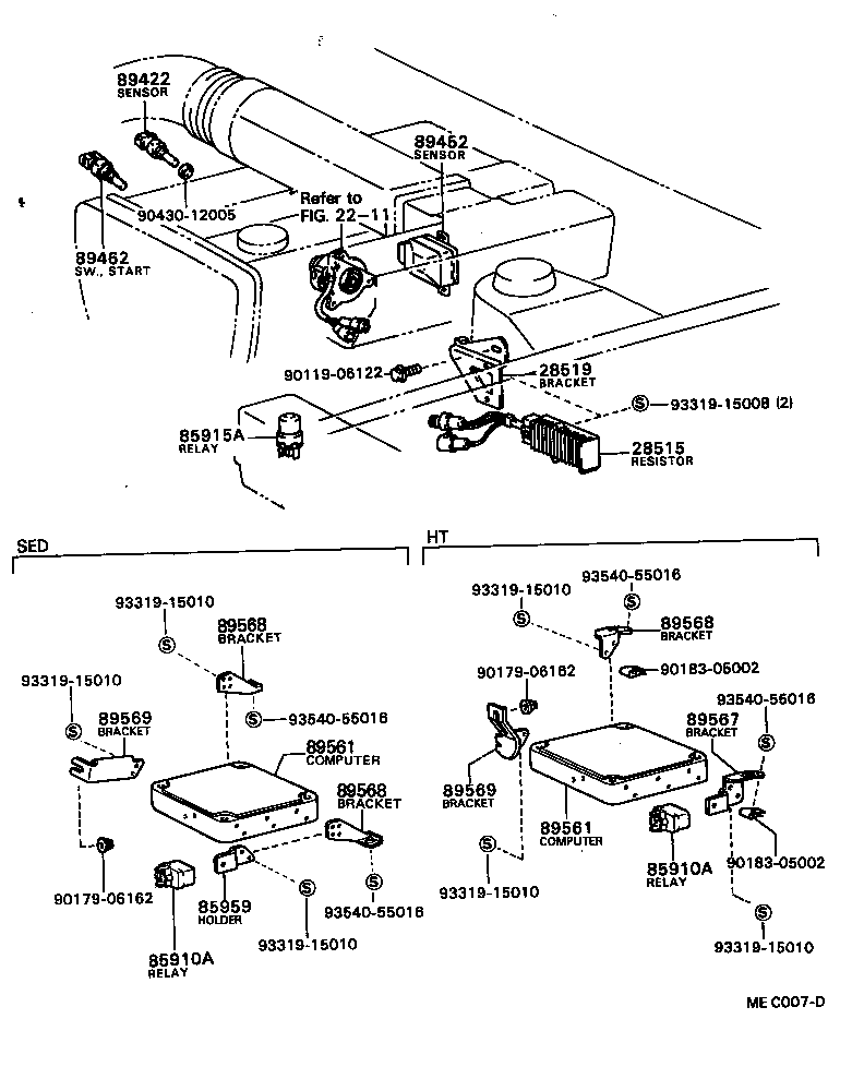 89669-22030 BRACKET, FUEL INJECTION COMPUTER product image