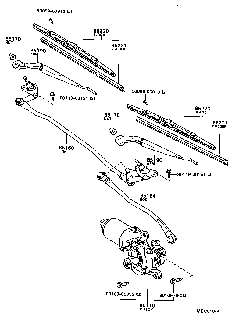 85160-22100 LINK ASSY, WINDSHIELD WIPER product image