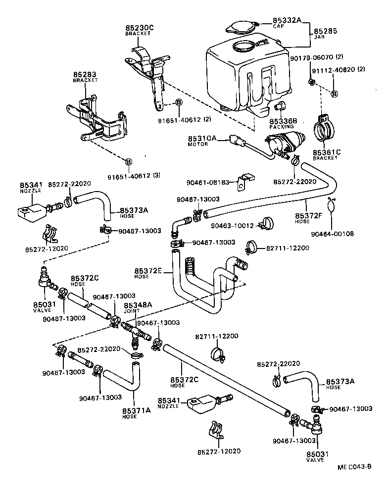 85271-22050 HOSE ASSY, HEADLAMP CLEANER WASHER product image