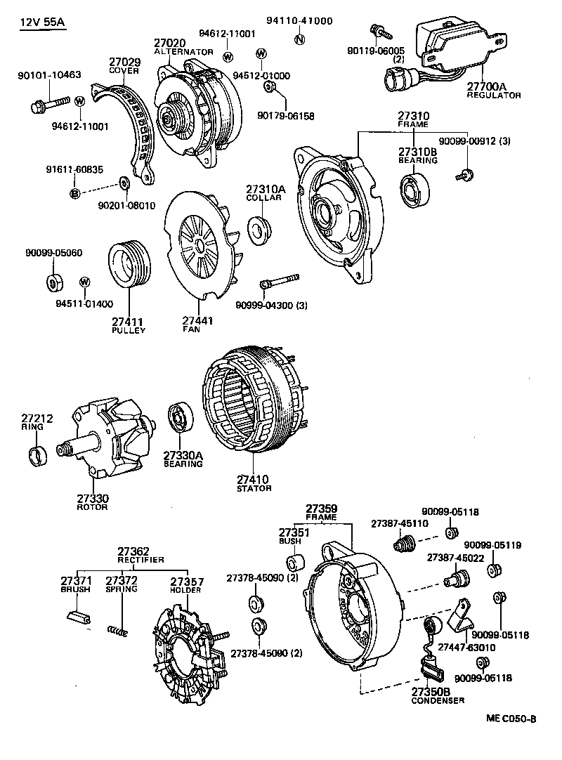 27310-70010 FRAME ASSY, DRIVE END, ALTERNATOR product image