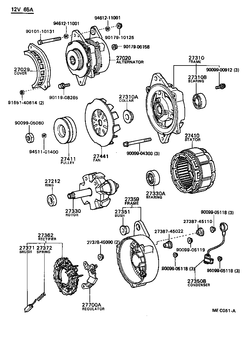 27310-70010 FRAME ASSY, DRIVE END, ALTERNATOR product image