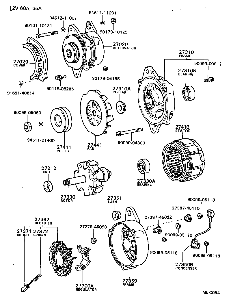 27310-54070 FRAME ASSY, DRIVE END, ALTERNATOR product image