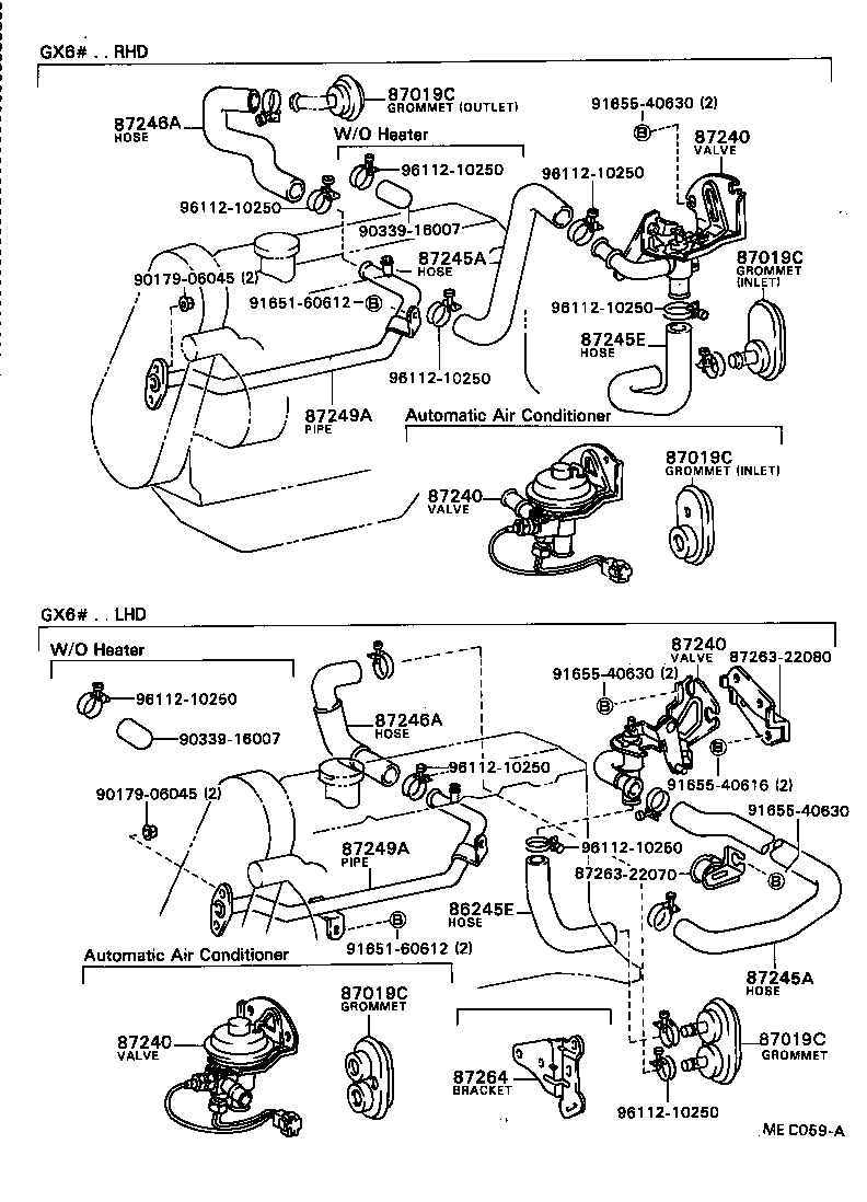 87208-22030 PIPE, HEATER WATER OUTLET, A product image
