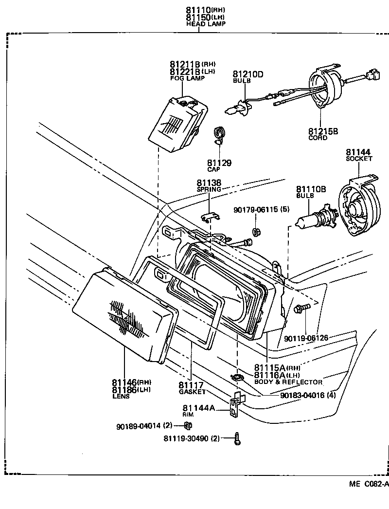 81110-80239 HEADLAMP ASSY, RH product image