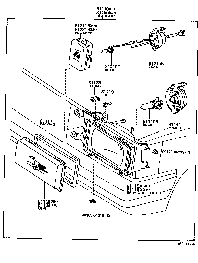 81175-22301 BODY AND REFLECTOR SUB-ASSY, HEADLAMP, LH product image