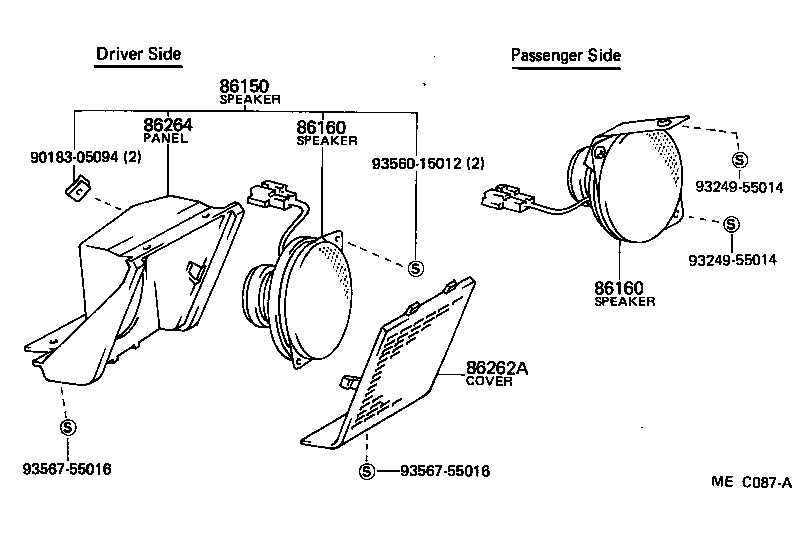 Toyota 86160-10130 SPEAKER ASSY, FRONT NO.1