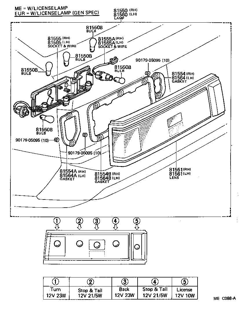 81550-80100 LAMP ASSY, REAR COMBINATION, RH product image