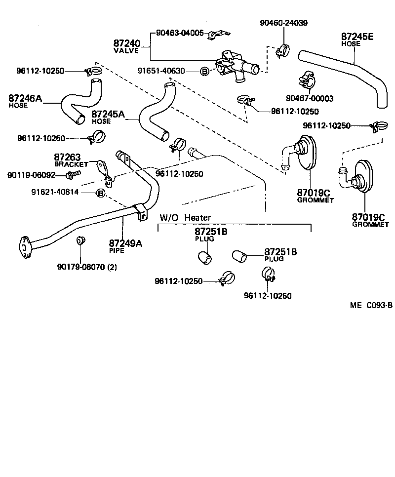 Toyota 87245-16120 HOSE, HEATER WATER, INLET A