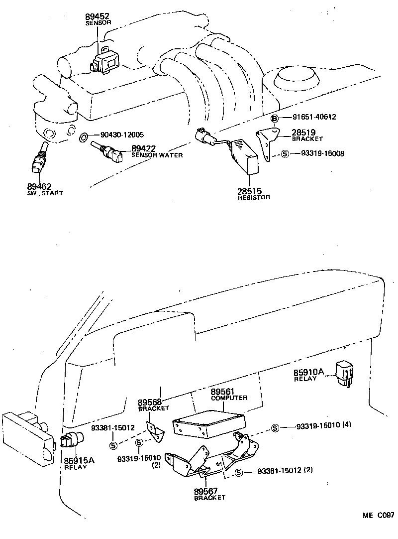89568-10020 BRACKET, FUEL INJECTION COMPUTER product image