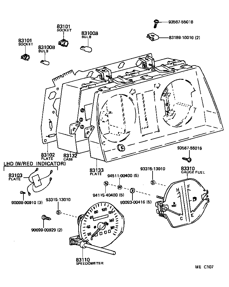 83132-10150 CASE, COMBINATION METER product image
