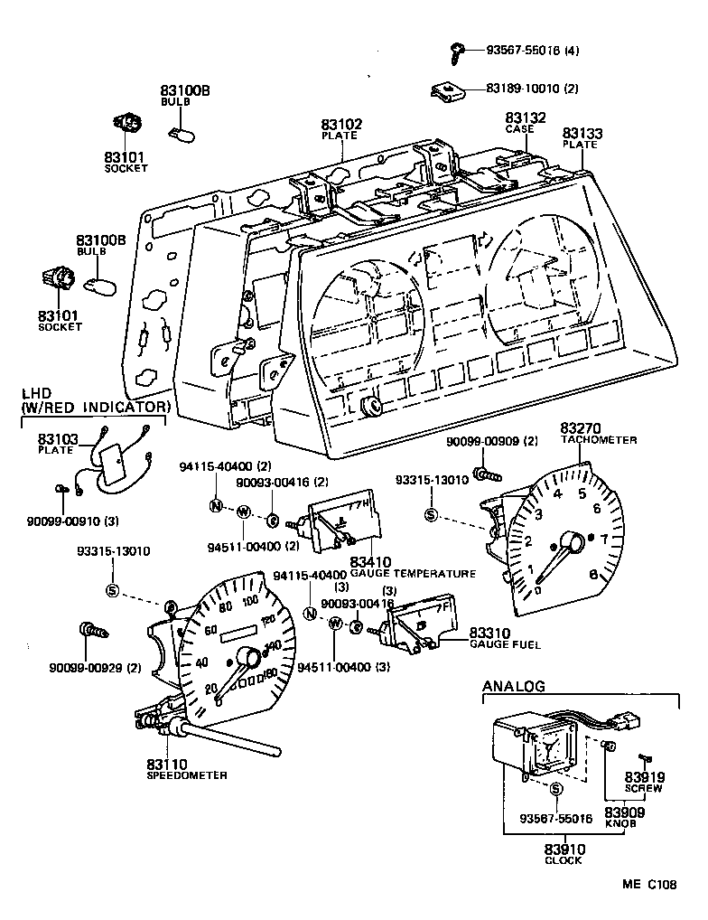 83132-10150 CASE, COMBINATION METER product image