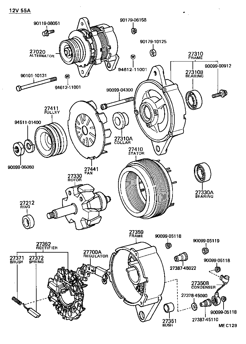 27310-54070 FRAME ASSY, DRIVE END, ALTERNATOR product image