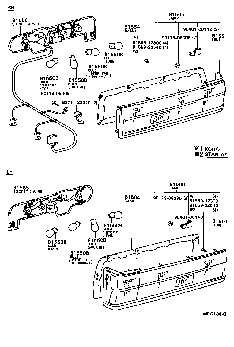 81561-95809 LENS, REAR COMBINATION LAMP, LH product image