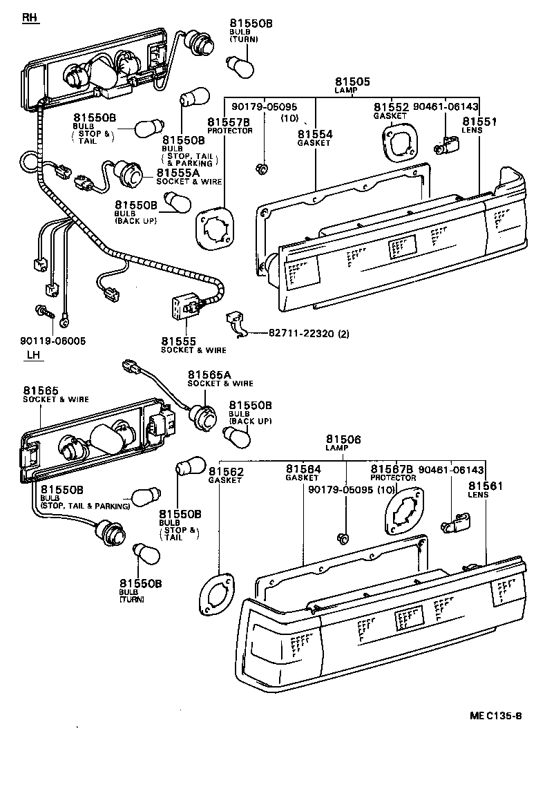 81561-95809 LENS, REAR COMBINATION LAMP, LH product image