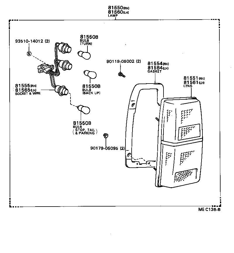 81561-95809 LENS, REAR COMBINATION LAMP, LH product image