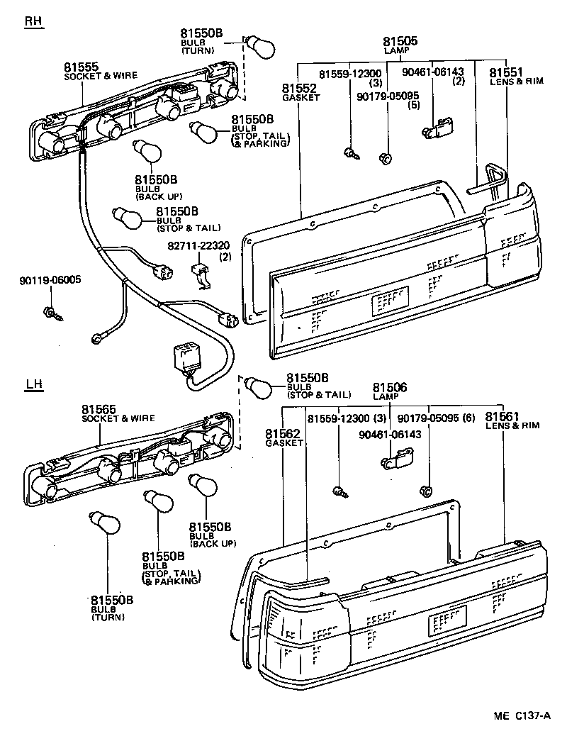 81506-29375 LAMP SUB-ASSY, REAR COMBINATION, LH product image