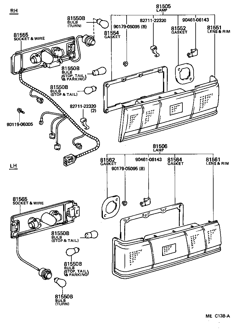 81506-29375 LAMP SUB-ASSY, REAR COMBINATION, LH product image