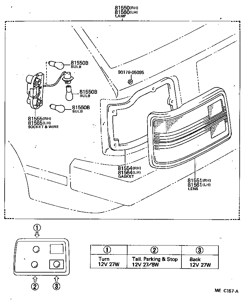 Toyota 99132-11270 BULB(FOR REAR COMBINATION LAMP)