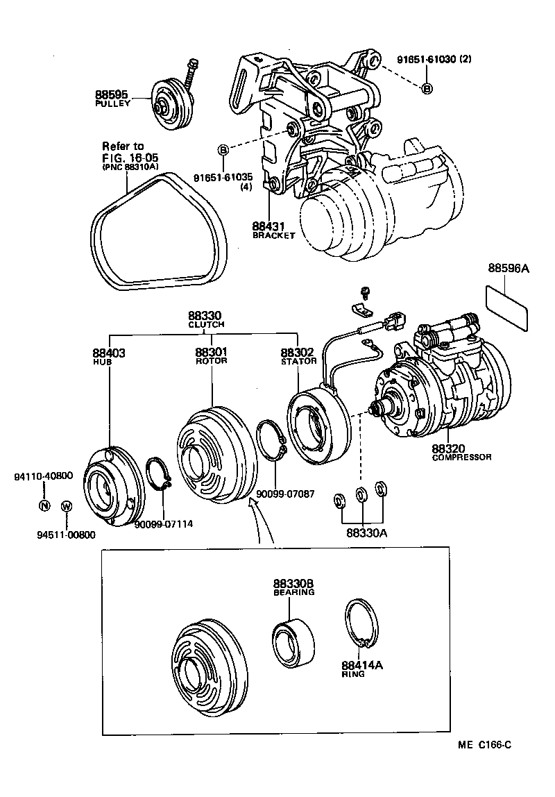 Toyota 88316-14021 CRANKSHAFT, COOLER COMPRESSOR