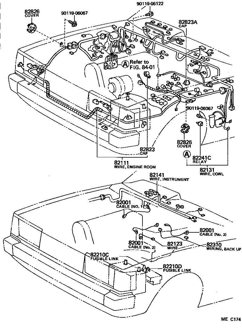 82507-22020 WIRE, REAR DOOR, NO.1 product image