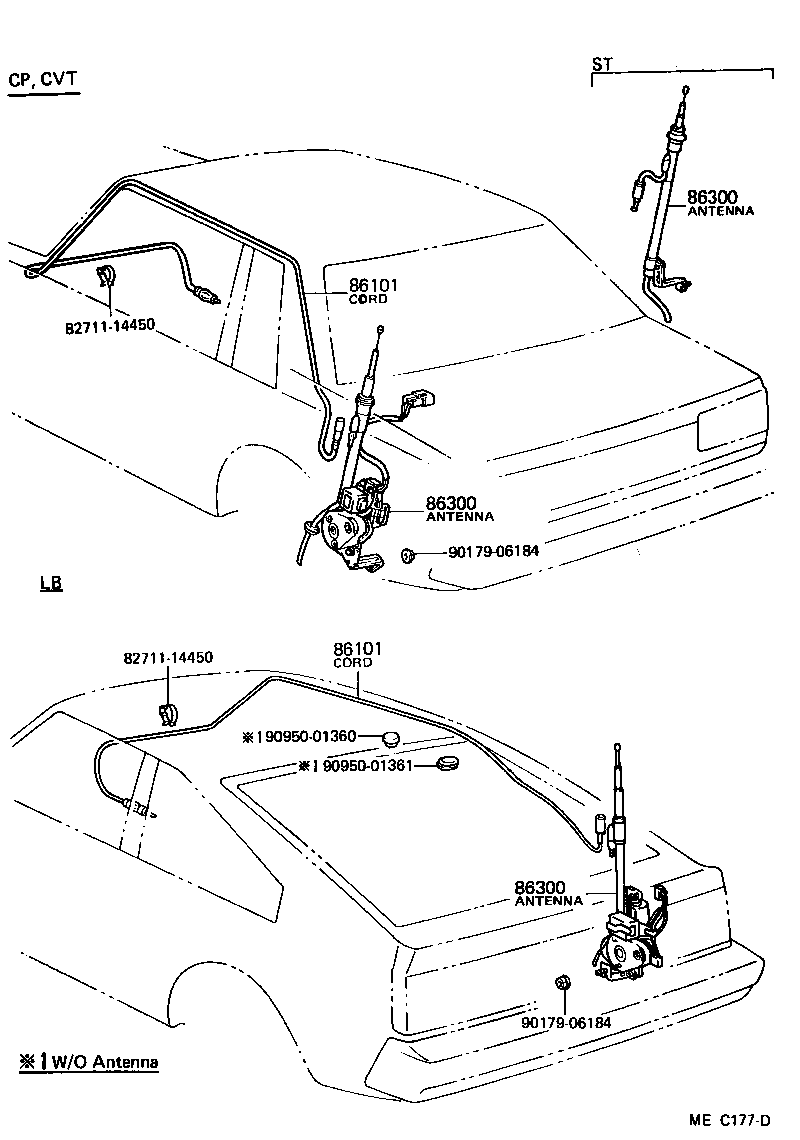 Toyota 86300-14320 ANTENNA ASSY, W/HOLDER