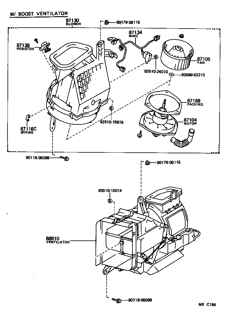 87104-10140 MOTOR SUB-ASSY, HEATER BLOWER product image