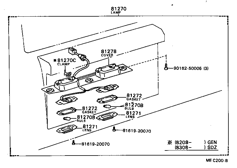 81276-16170 COVER, LICENSE PLATE LAMP product image