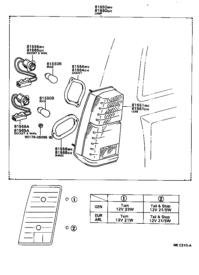 81565-16210 SOCKET & WIRE SUB-ASSY, REAR COMBINATION LAMP, LH product image