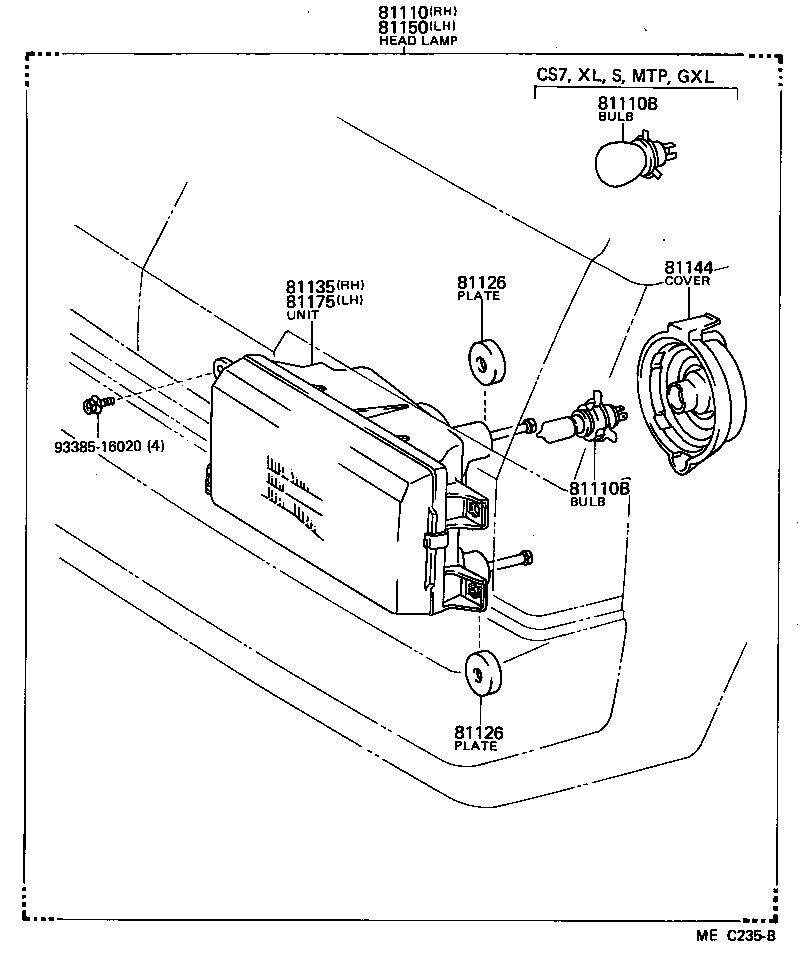 81110-80263 HEADLAMP ASSY, RH product image