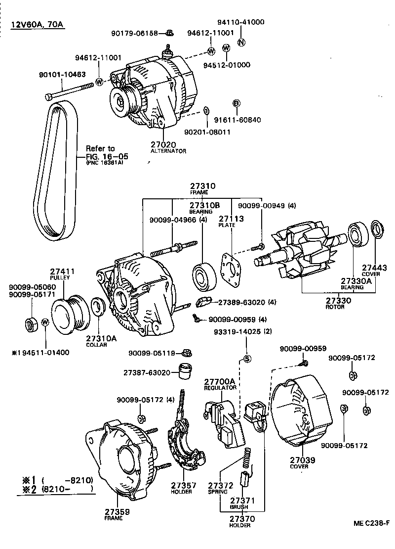 27310-63020 FRAME ASSY, DRIVE END, ALTERNATOR product image