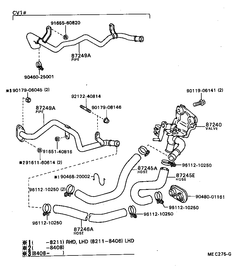 87240-32020 VALVE ASSY, HEATER WATER product image