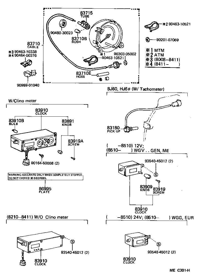 83270-90A02 TACHOMETER ASSY, ENGINE product image