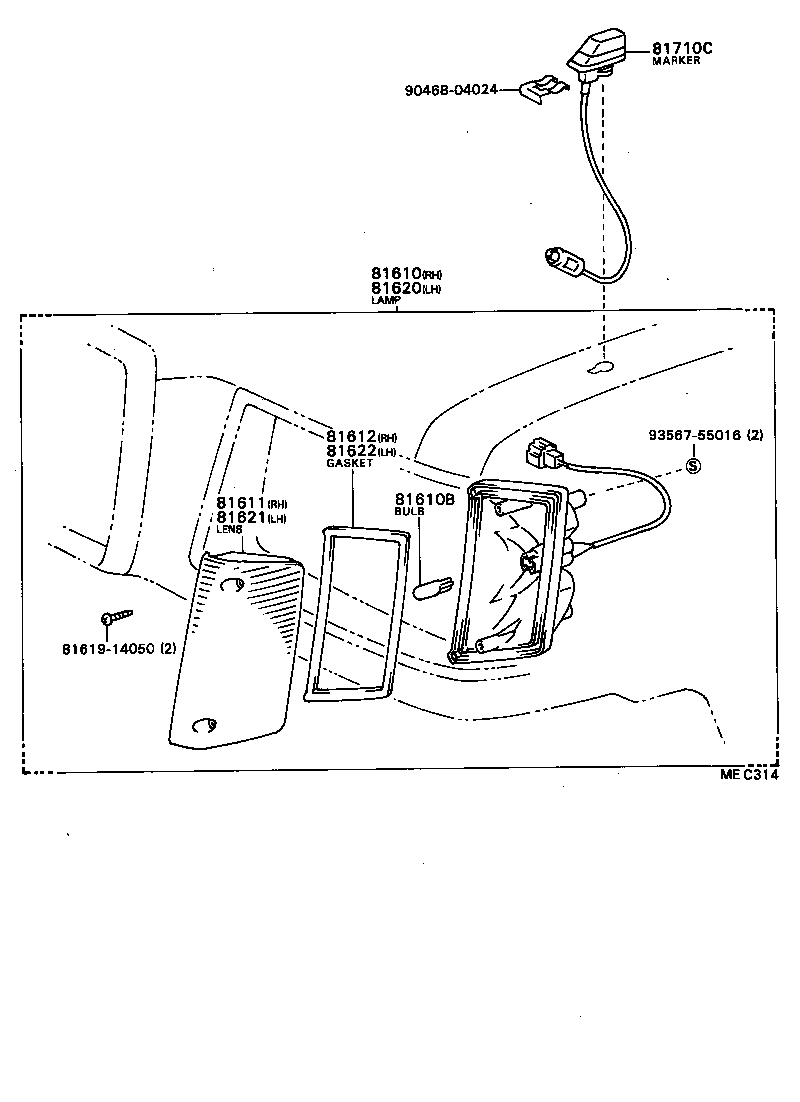 81610-49015 LAMP ASSY, PARKING & CLEARANCE, RH product image